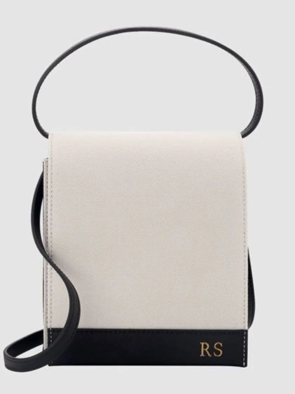 The Daily Edited White and Black Leather Structure Bag